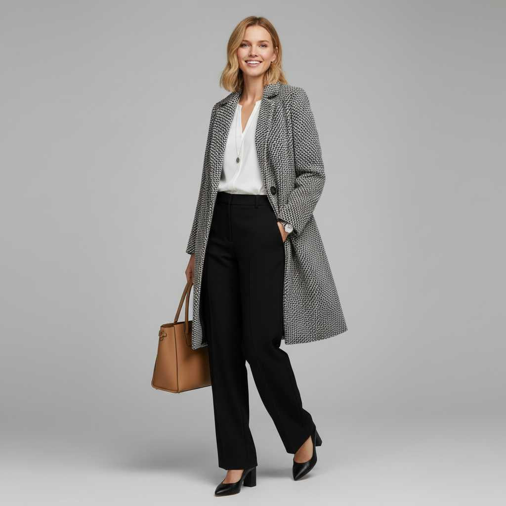 Cappotto Lungo Donna Nero Elegante in Lana | Cappotti Donna