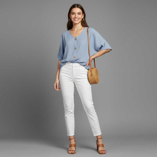 Camicetta Elegante Donna Scollo a V | Camicette Donna