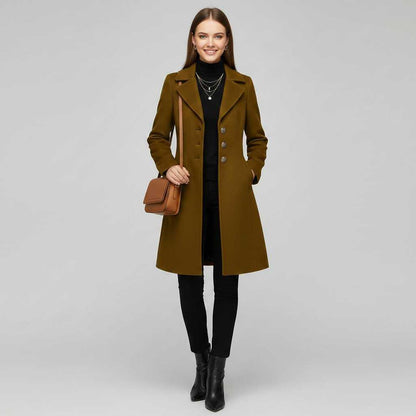 Cappotto Elegante da Donna | Cappotto in Misto Lana