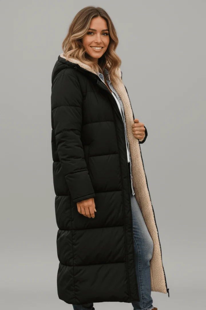 Cappotto Invernale Donna Caldo Lungo con Cappuccio 2