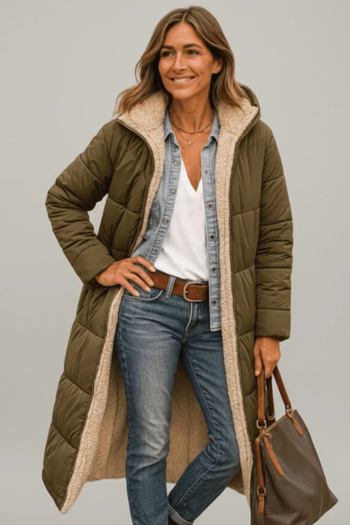 Cappotto Invernale Donna Caldo Lungo con Cappuccio 6