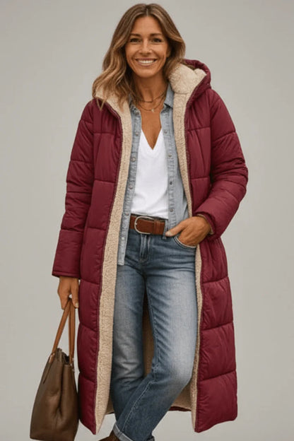 Cappotto Invernale Donna Caldo Lungo con Cappuccio 7