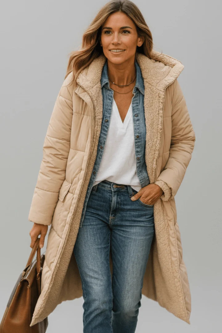 Cappotto Invernale Donna Caldo Lungo con Cappuccio 9