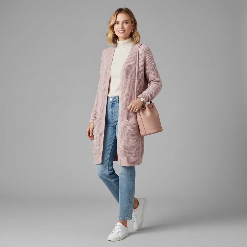 Cardigan Lungo Donna Elegante in Lana | Abbigliamento Moda