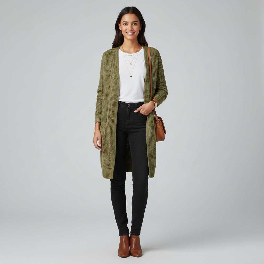 Cardigan Lungo Donna Elegante in Lana | Abbigliamento Moda