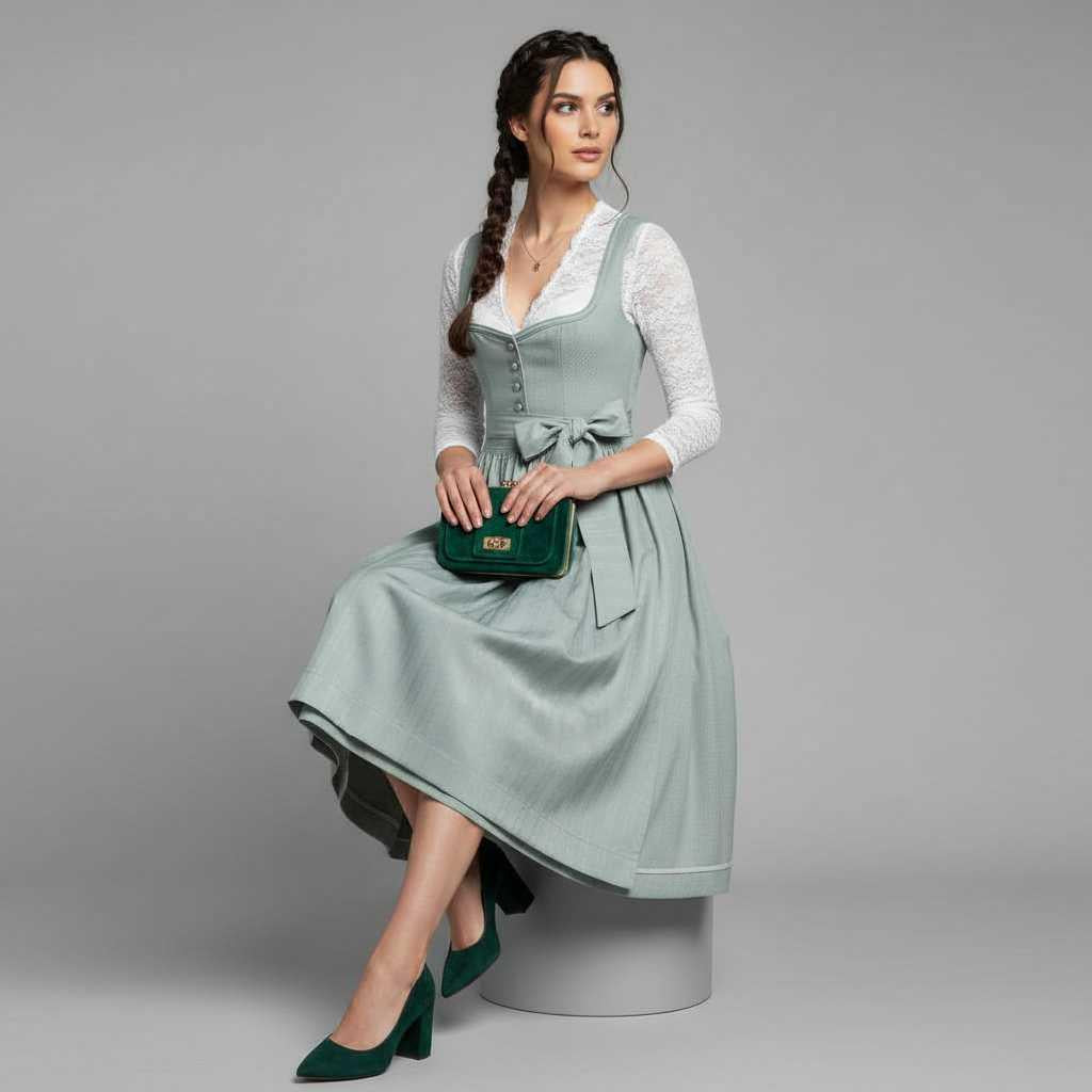 Dirndl Elegante | Costume da Donna Oktoberfest in Cotone