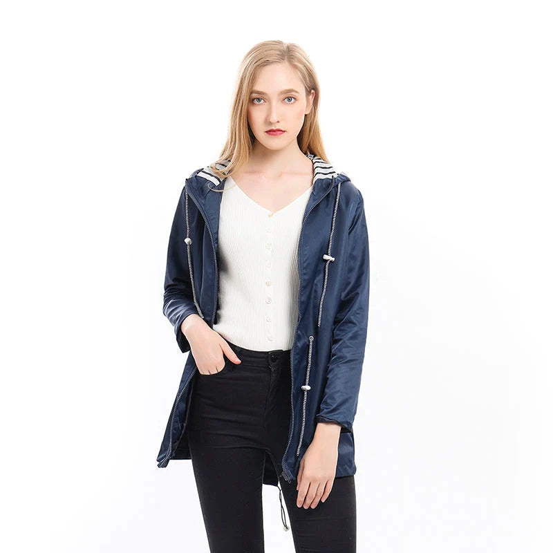 Fiora Giacca Impermeabile Donna | Antivento con Cappuccio Regolabile 1