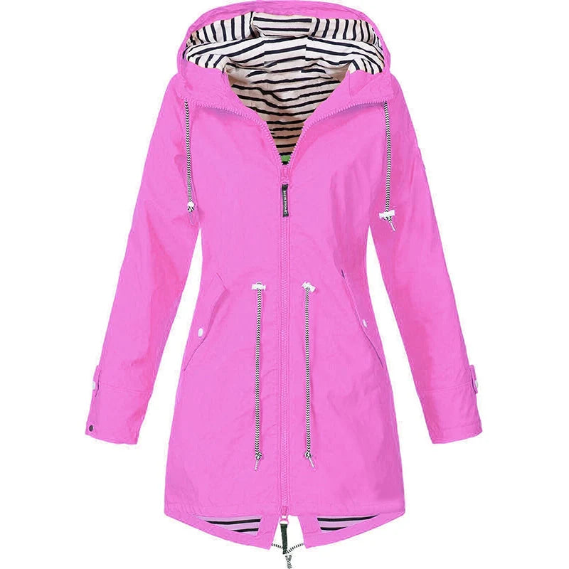 Fiora Giacca Impermeabile Donna | Antivento con Cappuccio Regolabile 6