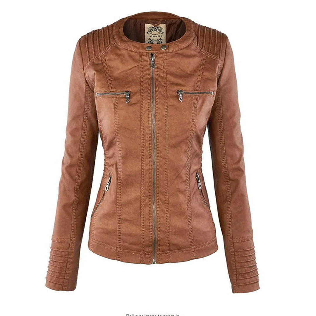 Giano Giacca Donna | Similpelle Impermeabile con Cappuccio Removibile 7