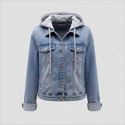 Giubbotto Donna Denim con Cappuccio Removibile | Giacca Casual