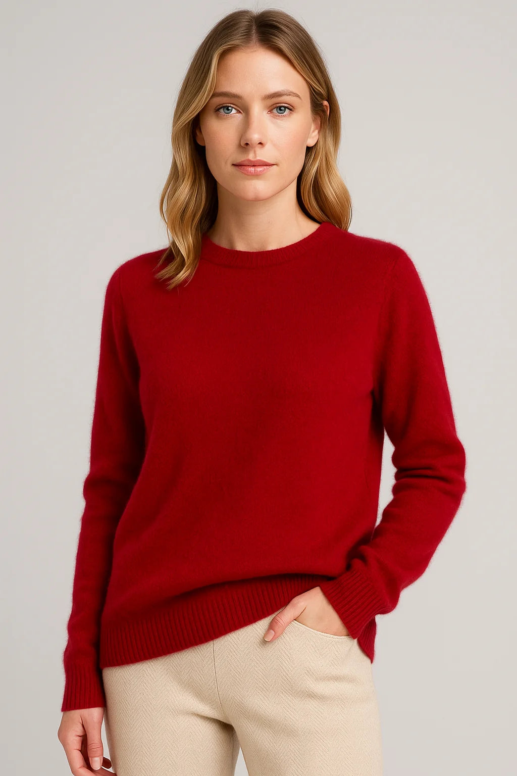 Maglione Donna Classico Girocollo Morbido a Coste 1