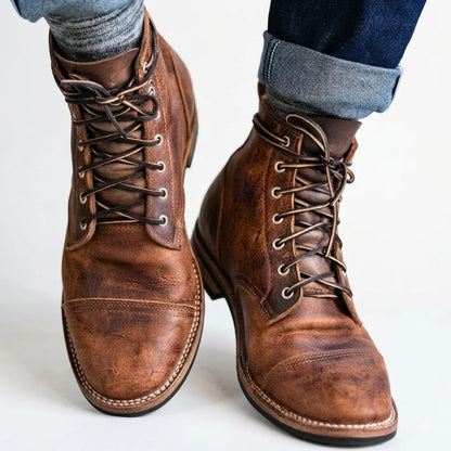 Men's Classic Comfortable Lace-Up Stivali da Uomo 0
