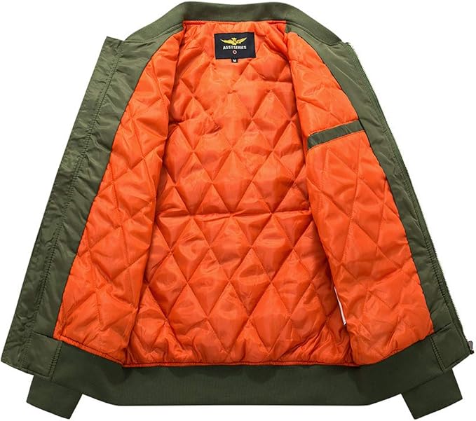 Men's Padded Classic Zip-Up Winter Bomber Jacket 5