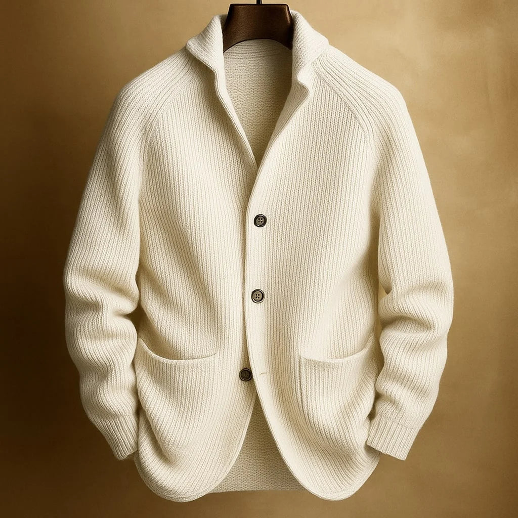 Men's Ribbed Button-Up Shawl Collar Cardigan 2