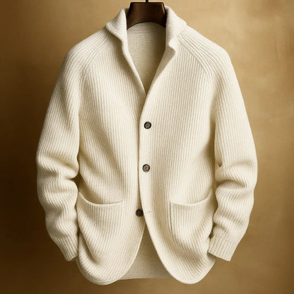 Men's Ribbed Button-Up Shawl Collar Cardigan 2