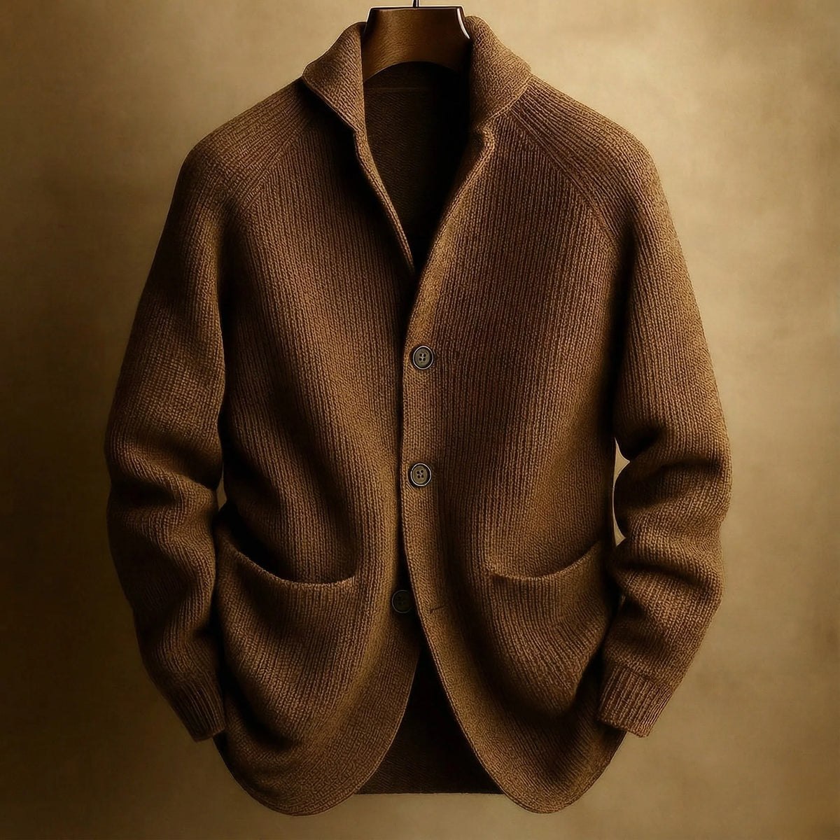 Men's Ribbed Button-Up Shawl Collar Cardigan 3