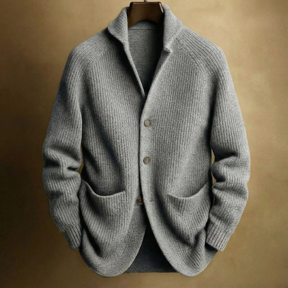 Men's Ribbed Button-Up Shawl Collar Cardigan 4