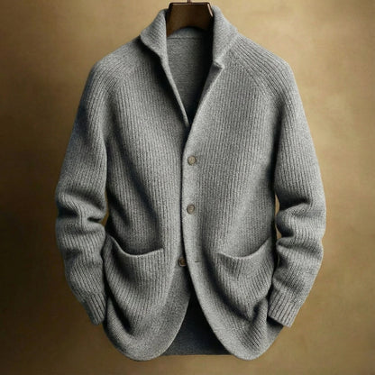 Men's Ribbed Button-Up Shawl Collar Cardigan 4