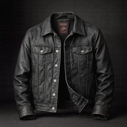 Men's Vintage Slim Fit Zip-Up Leather Jacket 2
