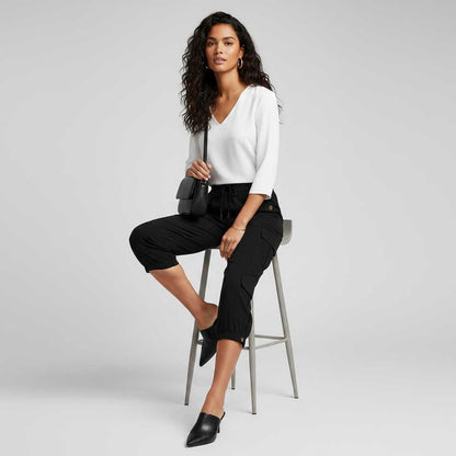 Pantaloni Jana | Pantaloni Donna Casual con Tasche e Polsini