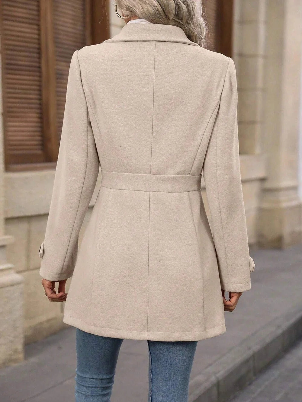Women's Elegant Belted Tailored Autumn Coat 2