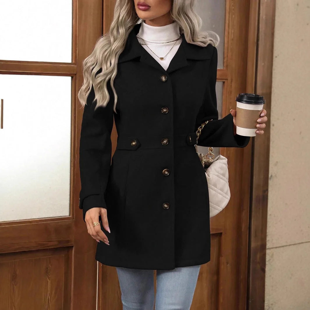 Women's Elegant Belted Tailored Autumn Coat 5