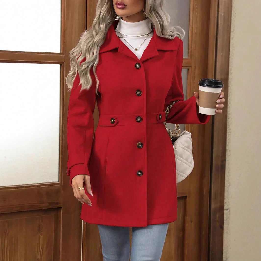Women's Elegant Belted Tailored Autumn Coat 8