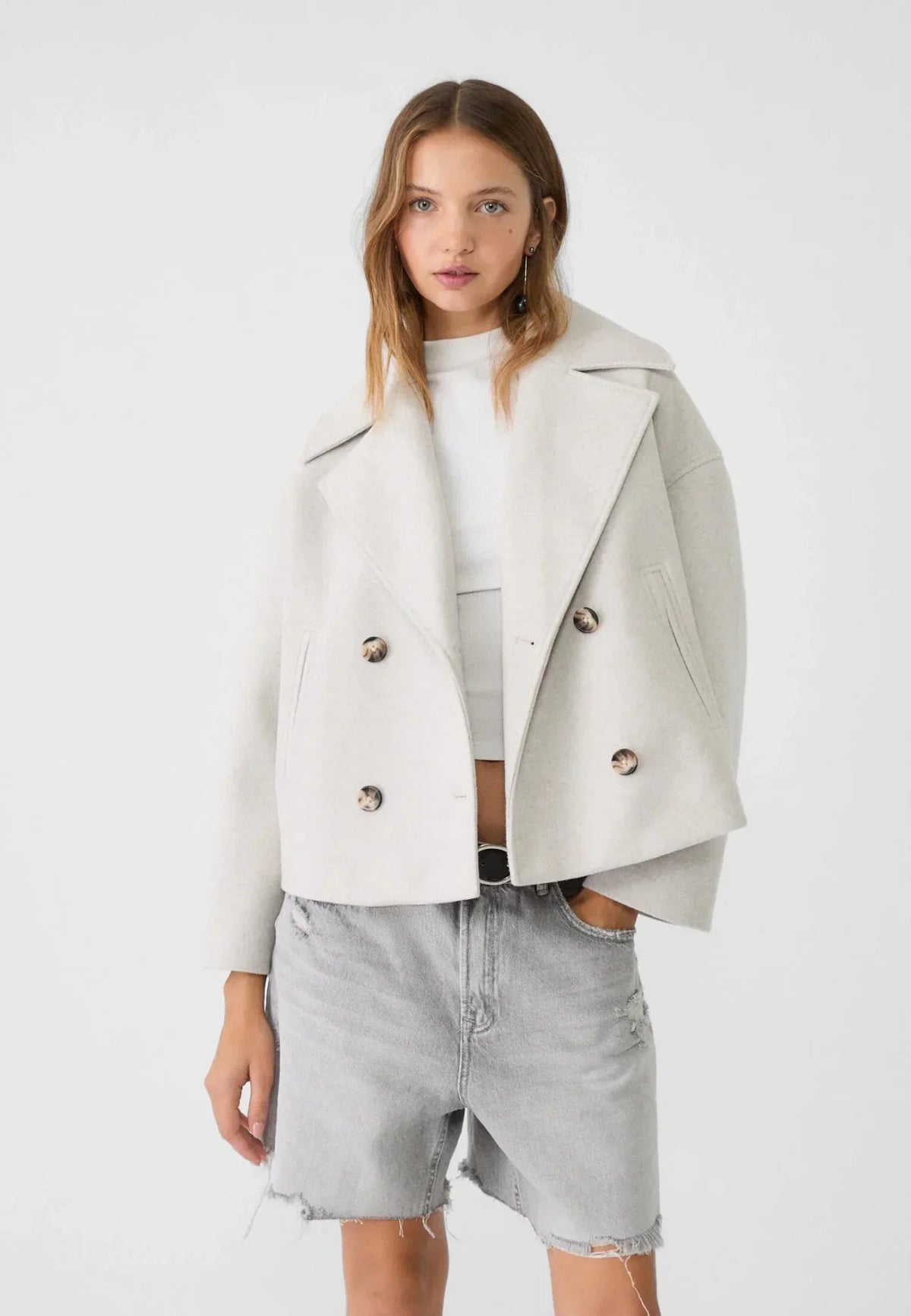 Women's Elegant Tailored Double-Breasted Short Blazer 0