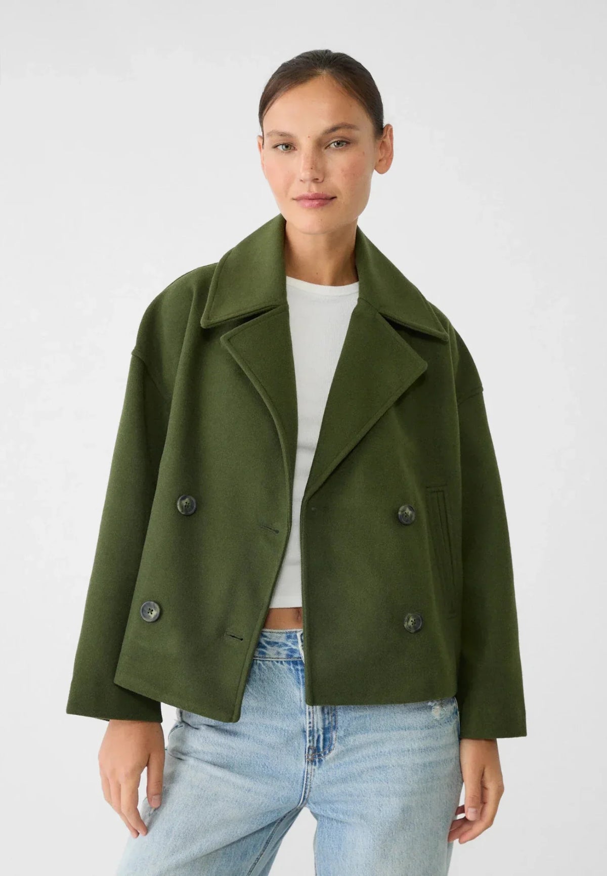 Women's Elegant Tailored Double-Breasted Short Blazer 2