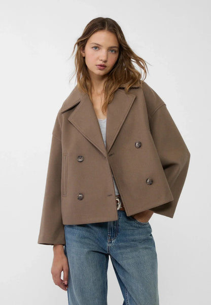 Women's Elegant Tailored Double-Breasted Short Blazer 3