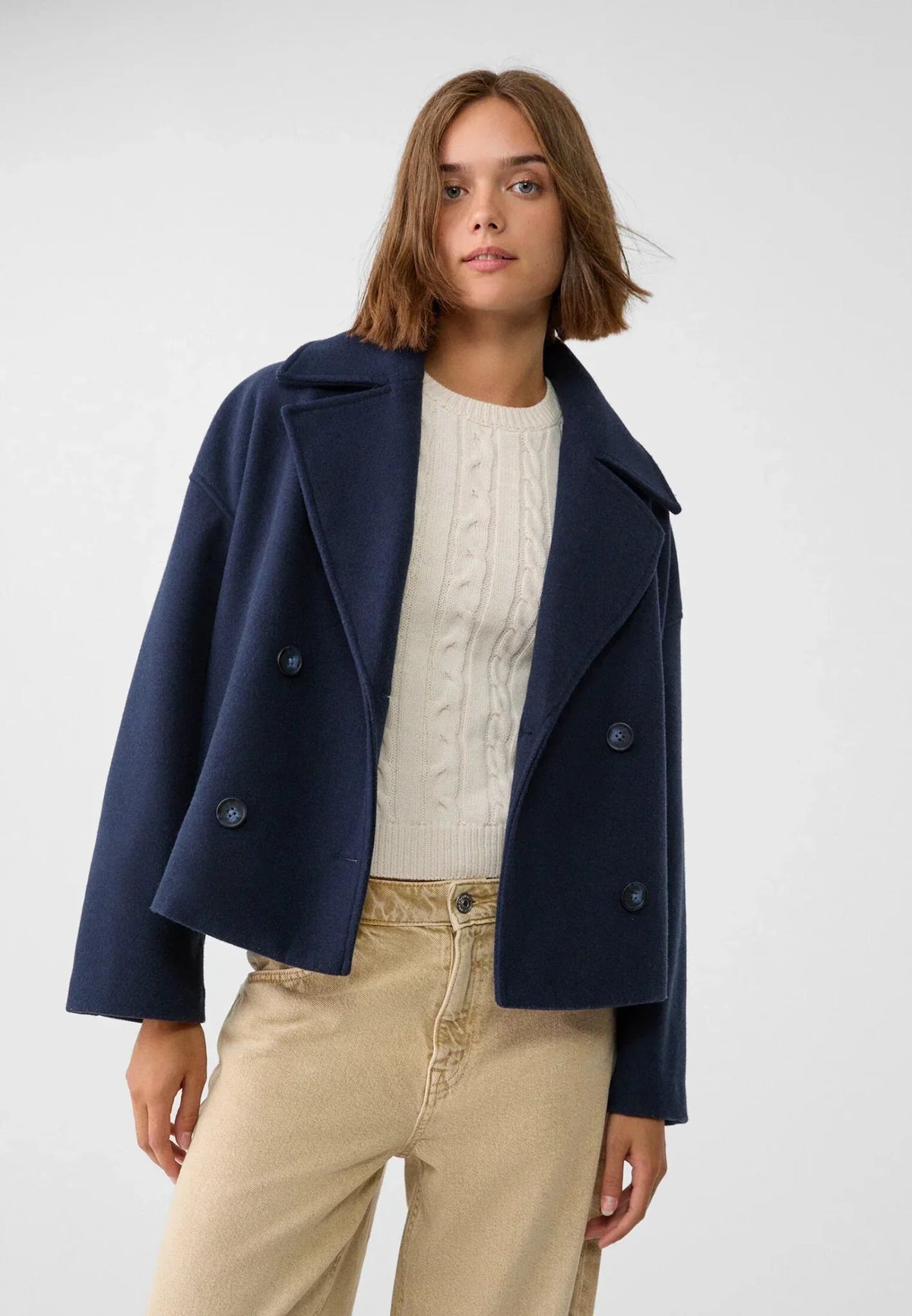 Women's Elegant Tailored Double-Breasted Short Blazer 5