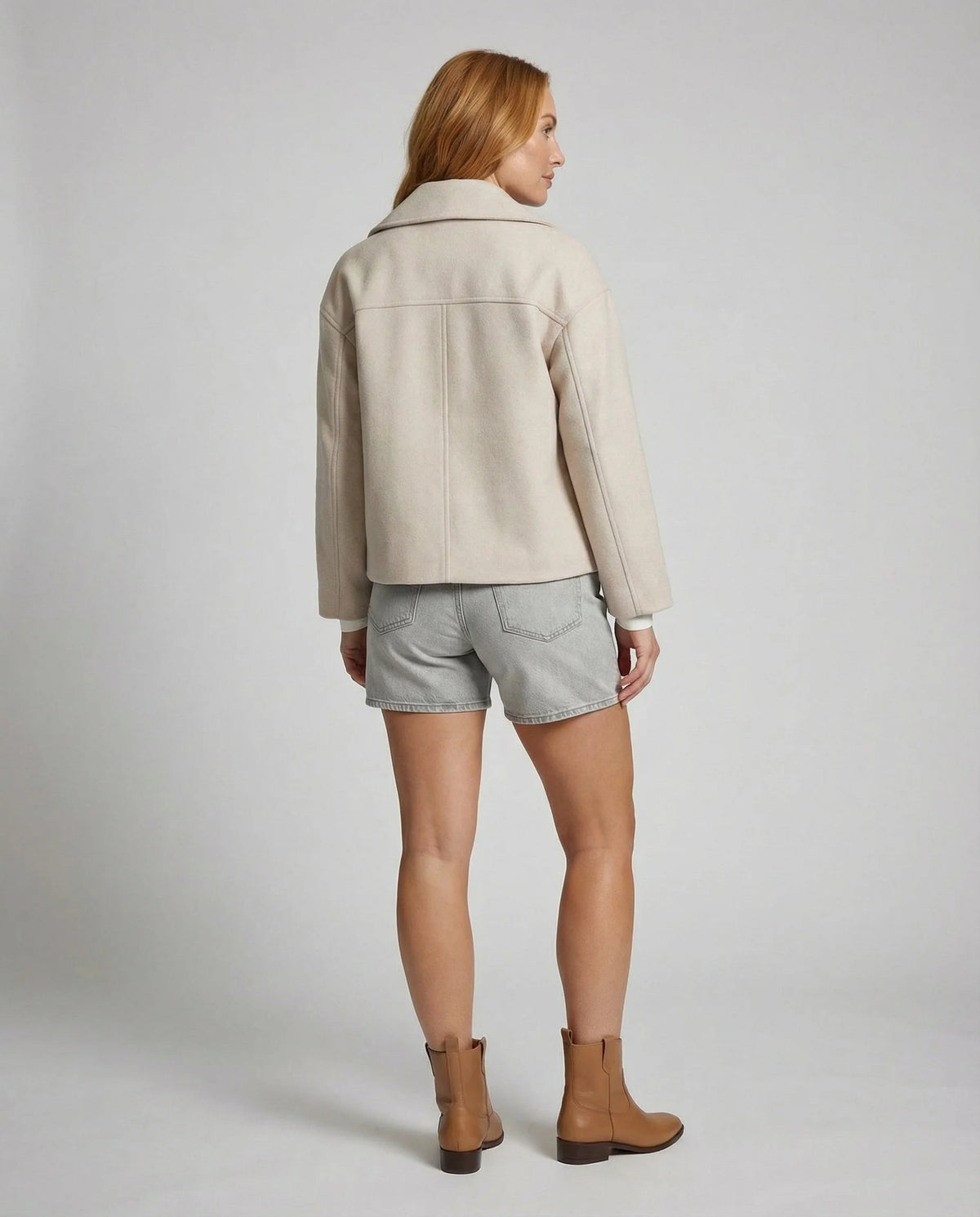 Women's Elegant Tailored Double-Breasted Short Blazer 7
