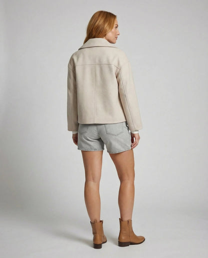 Women's Elegant Tailored Double-Breasted Short Blazer 7